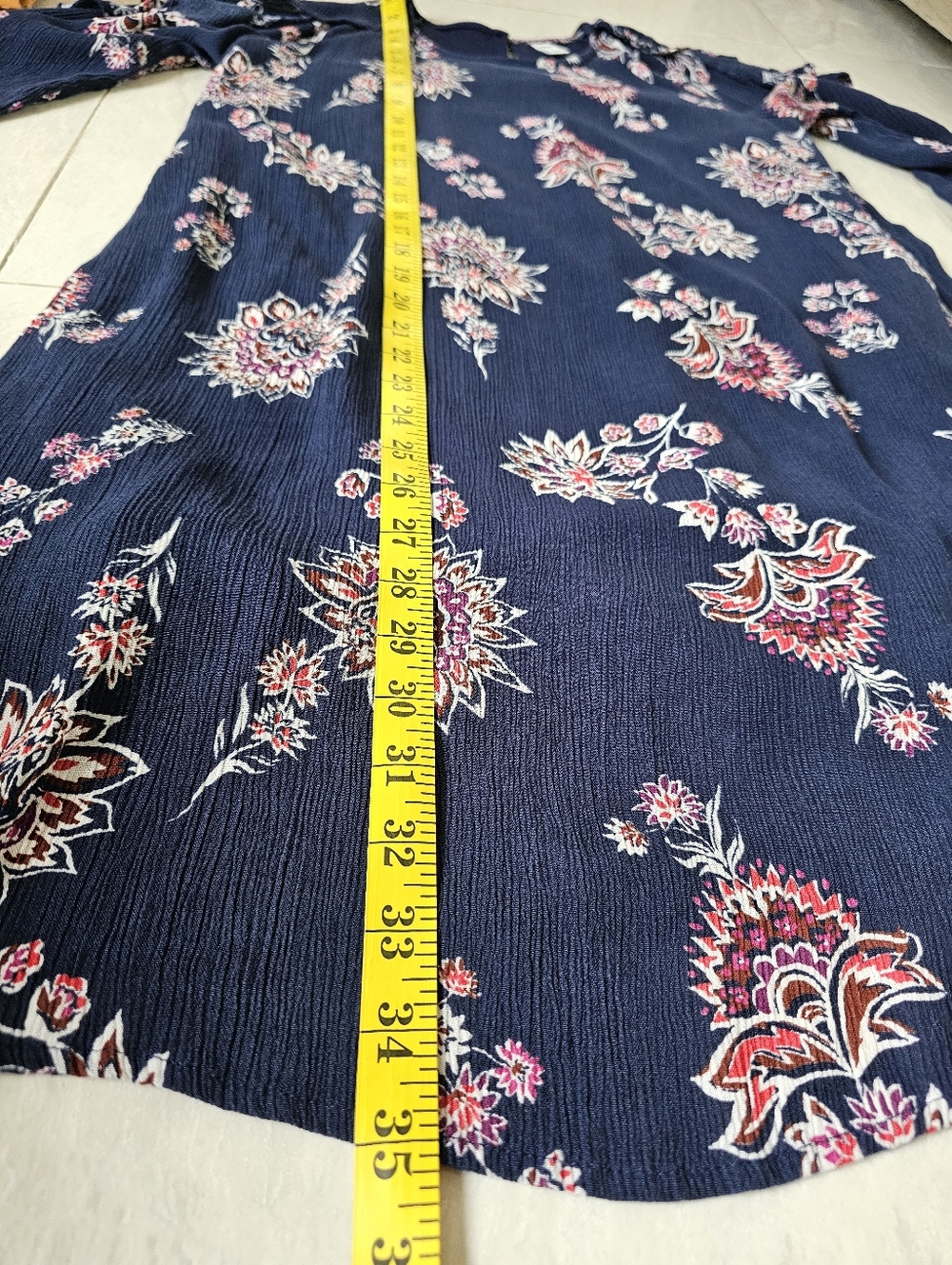 OLD NAVY boho style cold shoulder swing dress with ruffles and long sleeves - Picture 10 of 11
